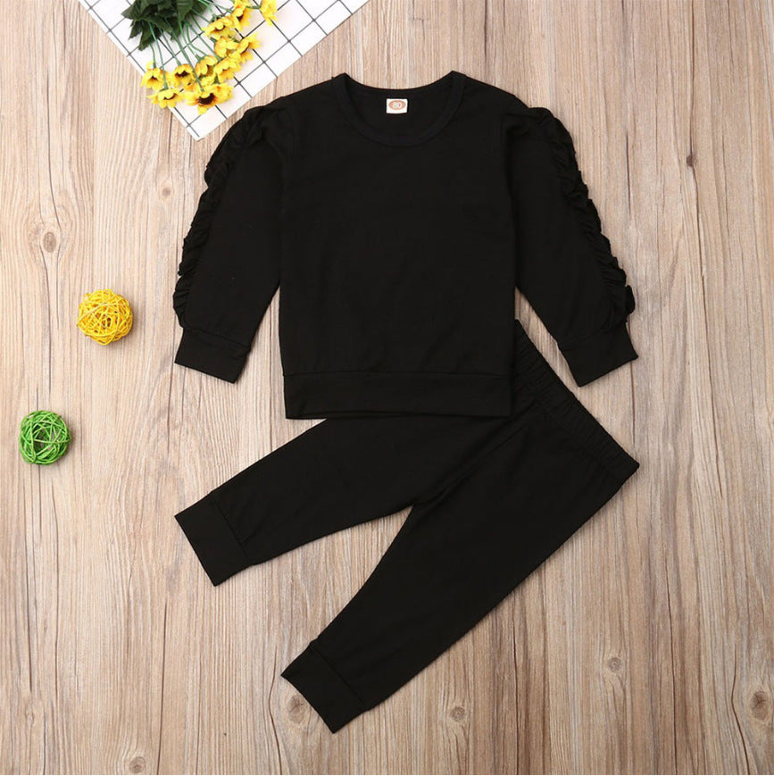 Rüschen Pullover mit Hose für Babys aus Baumwolle