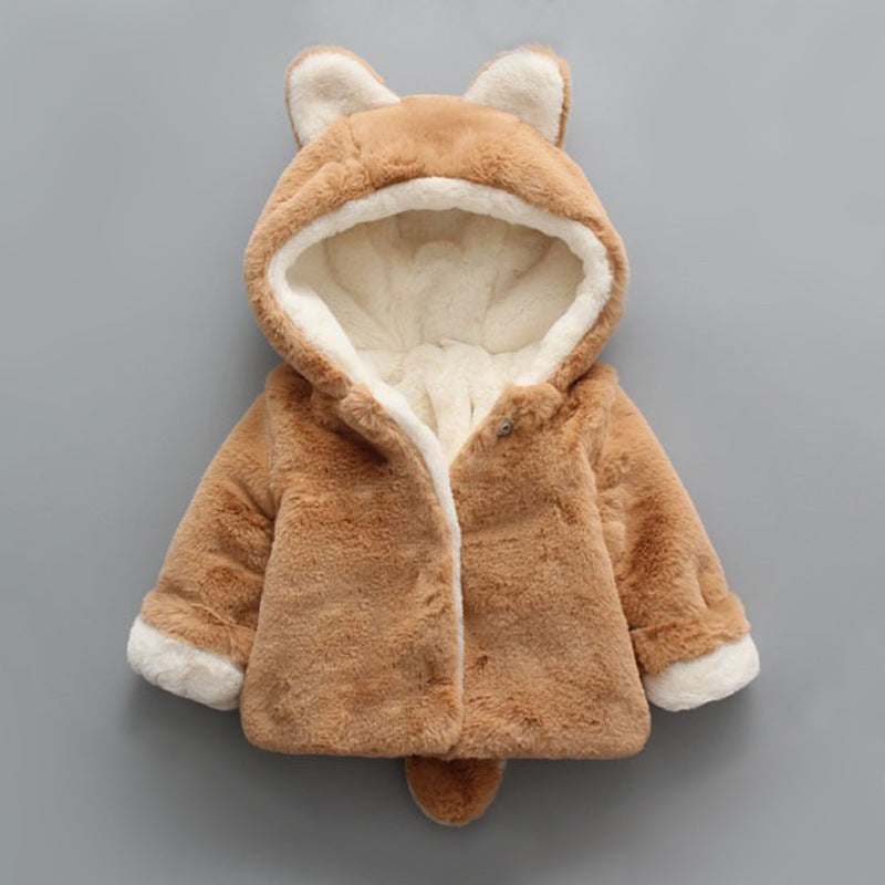 Baby Mädchen Winter Plüschmantel