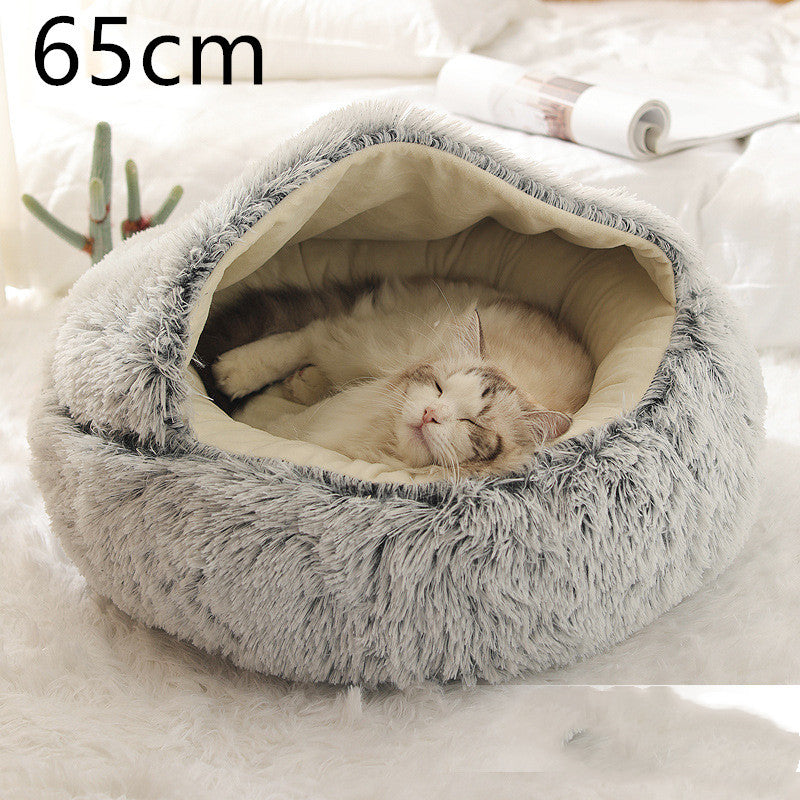 Flauschiges 2 in 1 Hunde- und Katzenbett