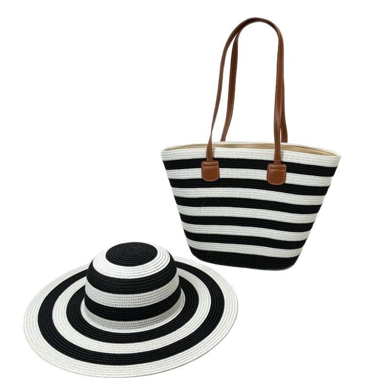 Strand Sonnenhut und Strandtasche Set