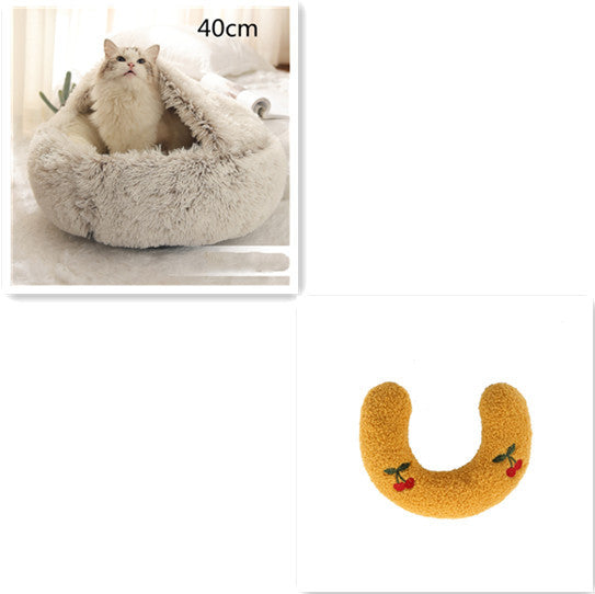 Flauschiges 2 in 1 Hunde- und Katzenbett