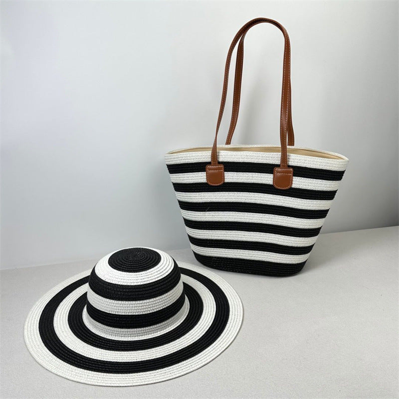 Strand Sonnenhut und Strandtasche Set