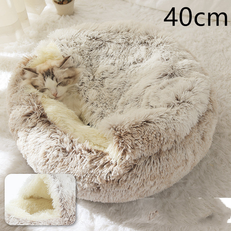 Flauschiges 2 in 1 Hunde- und Katzenbett