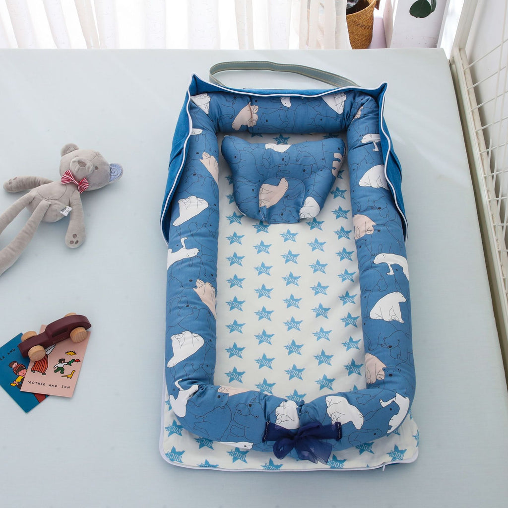 Tragbares, faltbares Babybett aus Baumwolle