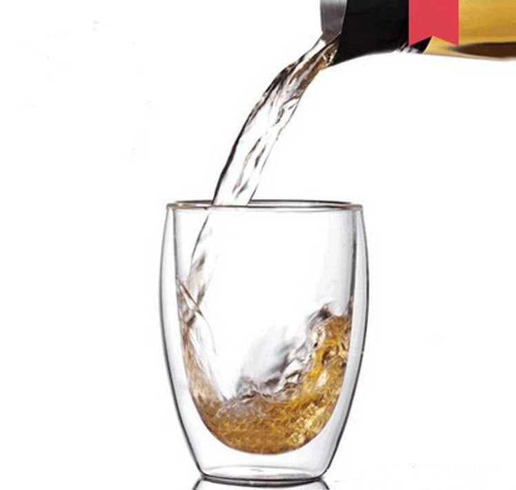 Doppelkaffeetasse aus Glas