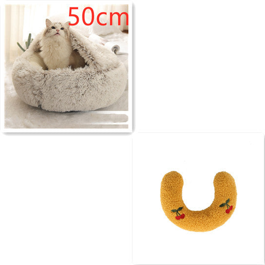 Flauschiges 2 in 1 Hunde- und Katzenbett
