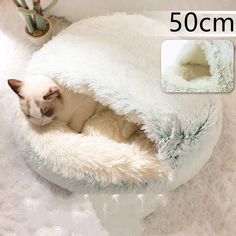 Flauschiges 2 in 1 Hunde- und Katzenbett