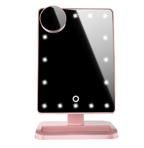 Touchscreen-Schminkspiegel mit 20 LED-Lichtern, Bluetooth-Musiklautsprecher
