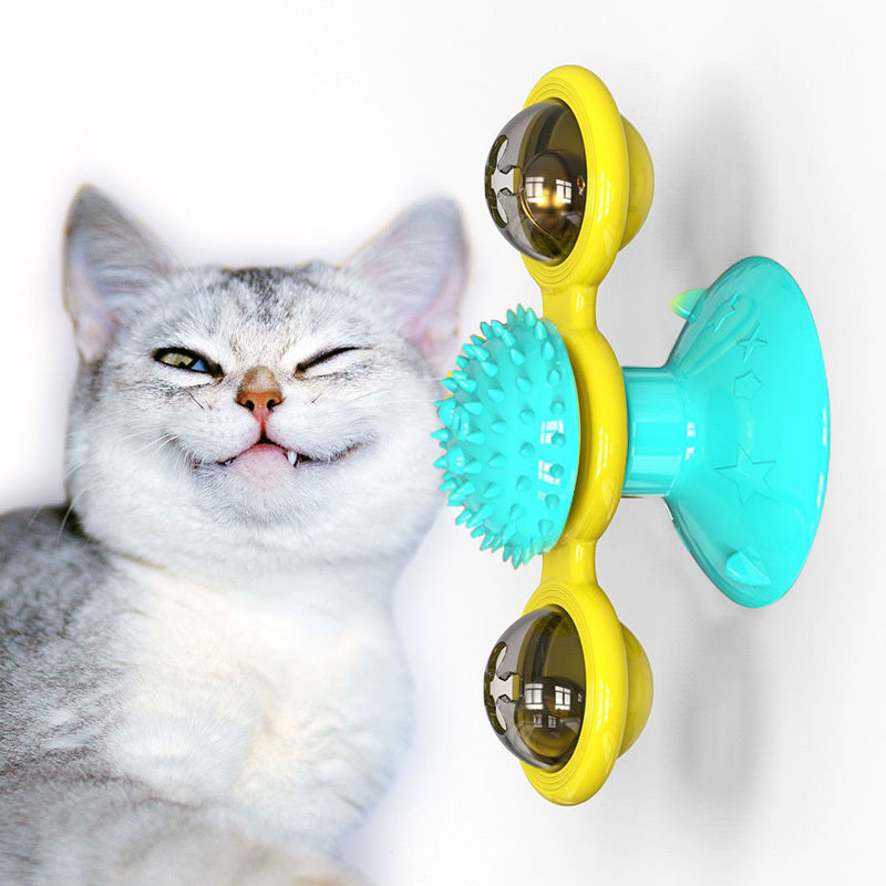 Rotierende Windmühle für Katzen, Multifunktionsspielzeug, Juckreiz, Kratzgerät, Zähne glänzend