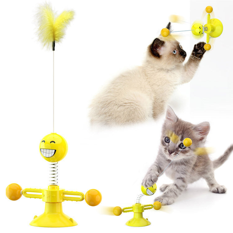 Rotierende Windmühle für Katzen, Multifunktionsspielzeug, Juckreiz, Kratzgerät, Zähne glänzend