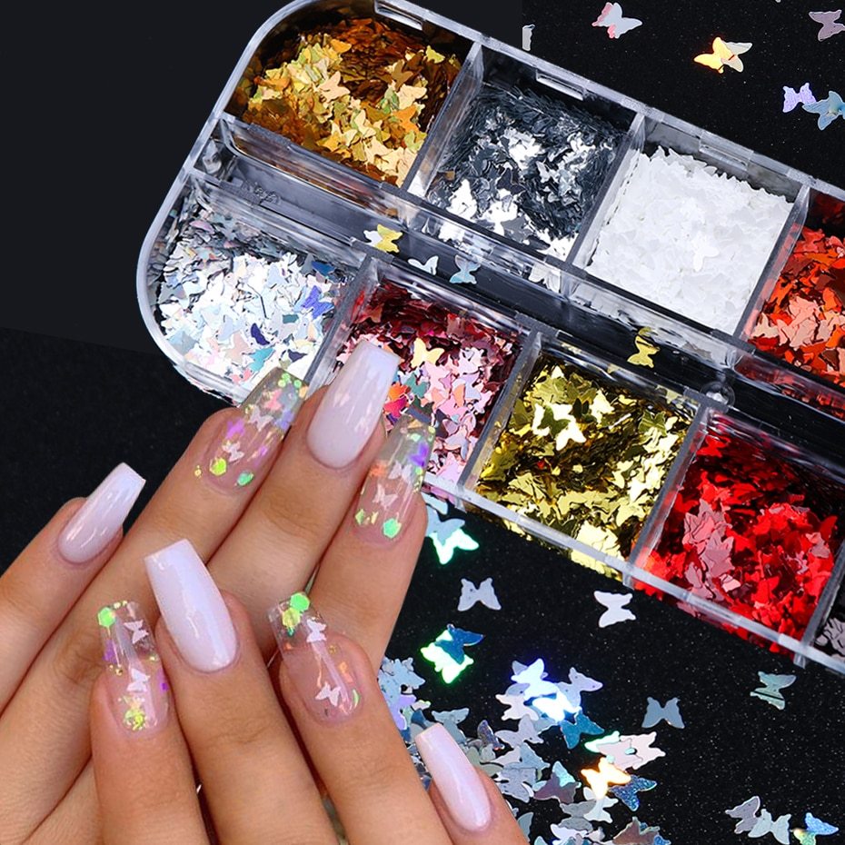 Pailletten Nageldekoration