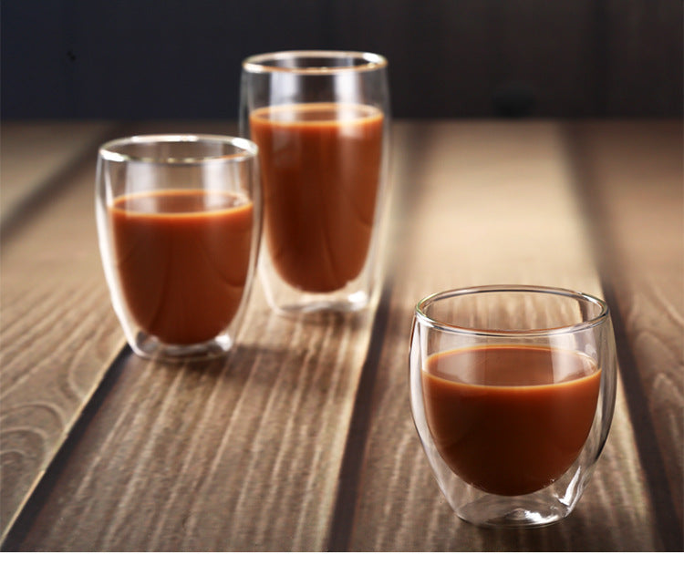 Doppelkaffeetasse aus Glas