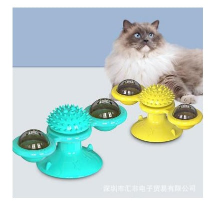 Rotierende Windmühle für Katzen, Multifunktionsspielzeug, Juckreiz, Kratzgerät, Zähne glänzend