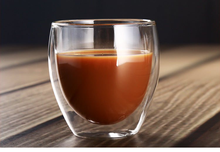 Doppelkaffeetasse aus Glas
