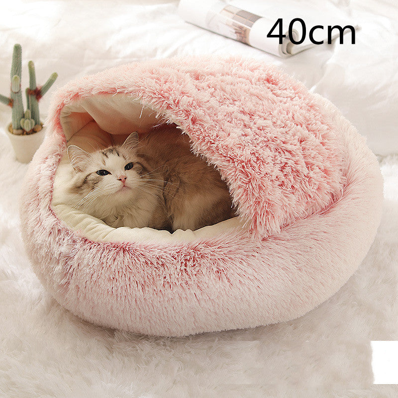 Flauschiges 2 in 1 Hunde- und Katzenbett