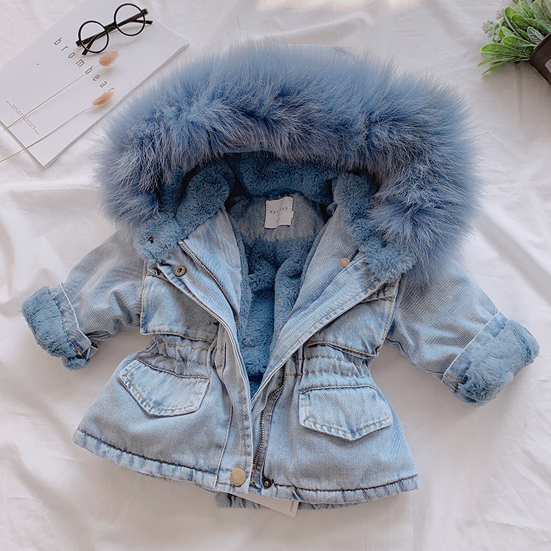 Mädchen Kinder Pelz Jacke