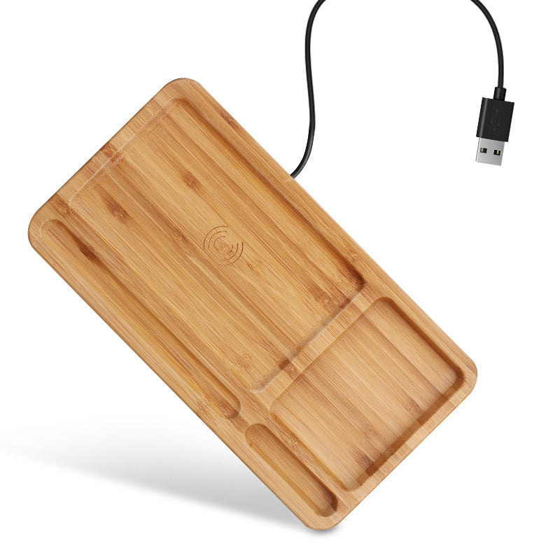 Kabellose Handy Ladestation aus Bambus Holz