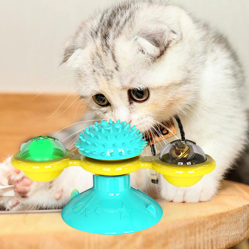 Rotierende Windmühle für Katzen, Multifunktionsspielzeug, Juckreiz, Kratzgerät, Zähne glänzend