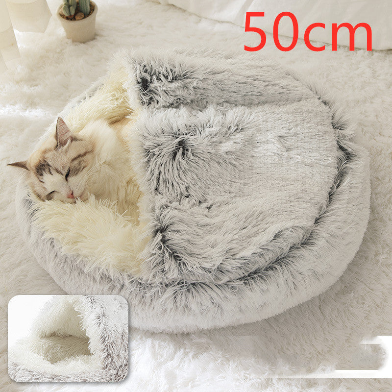 Flauschiges 2 in 1 Hunde- und Katzenbett