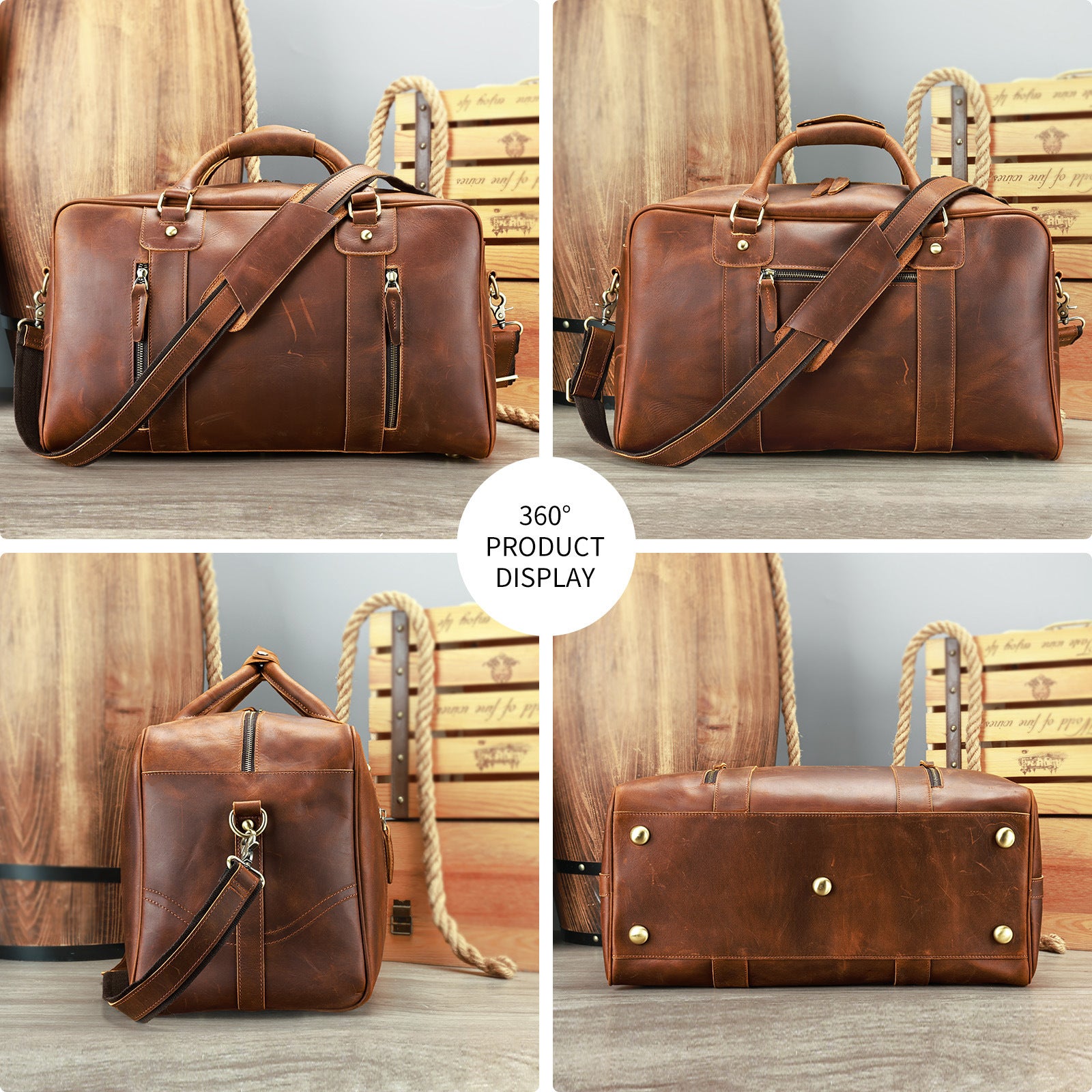 Kurzstrecken Reiseledertasche Herren