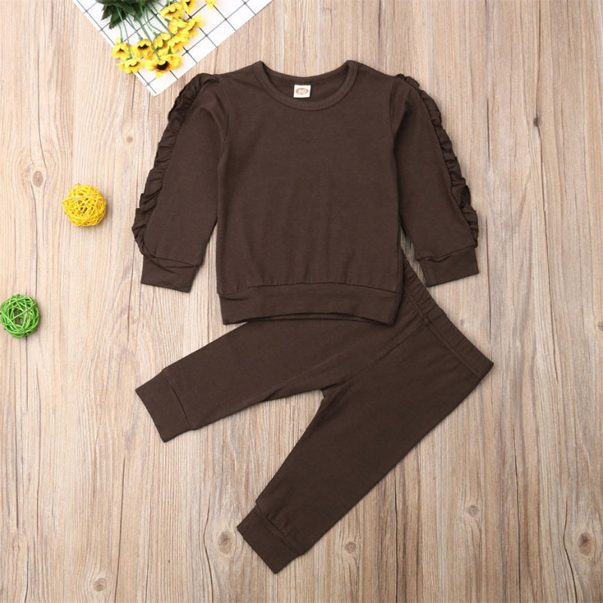 Rüschen Pullover mit Hose für Babys aus Baumwolle