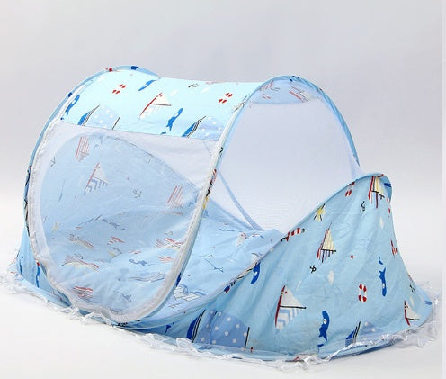 Faltbares Babybettnetz mit Kissen