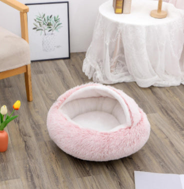 Flauschiges 2 in 1 Hunde- und Katzenbett