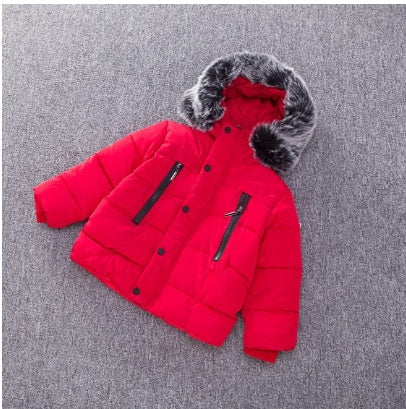 Kinder Winterjacke mit Pelz Kapuze