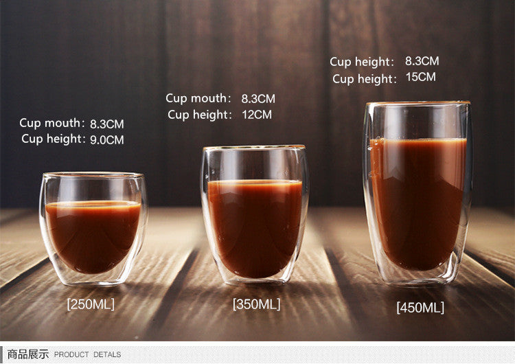 Doppelkaffeetasse aus Glas