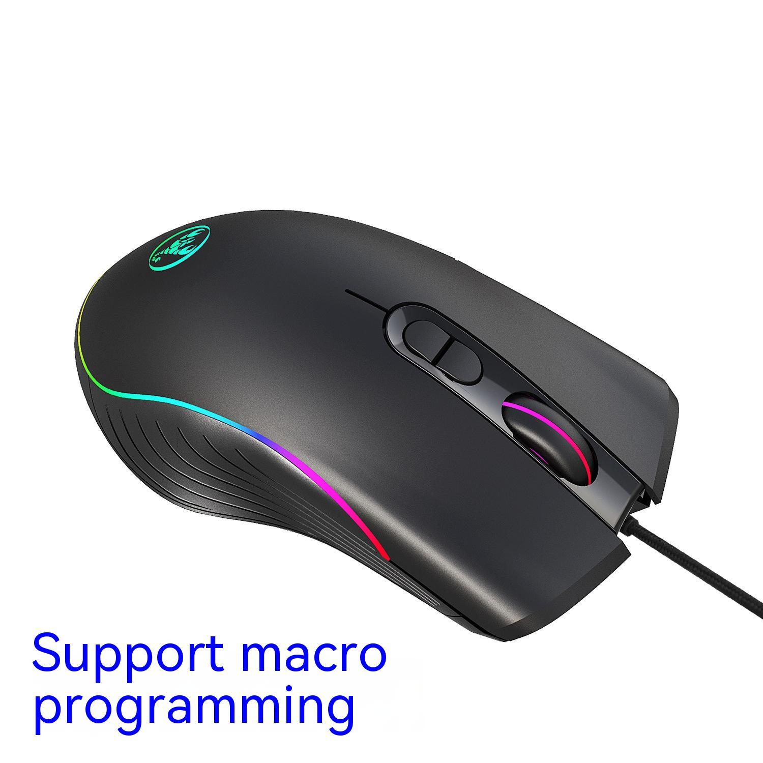 Leuchtende Gaming-Maus mit Kabel