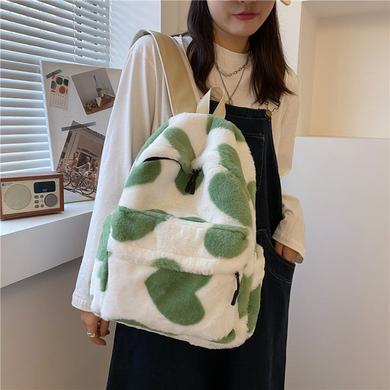 Rucksack mit Pelzschal
