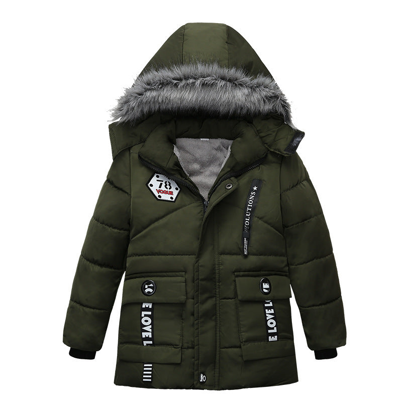 Jungen Kapuze Baumwolle Winter Jacke