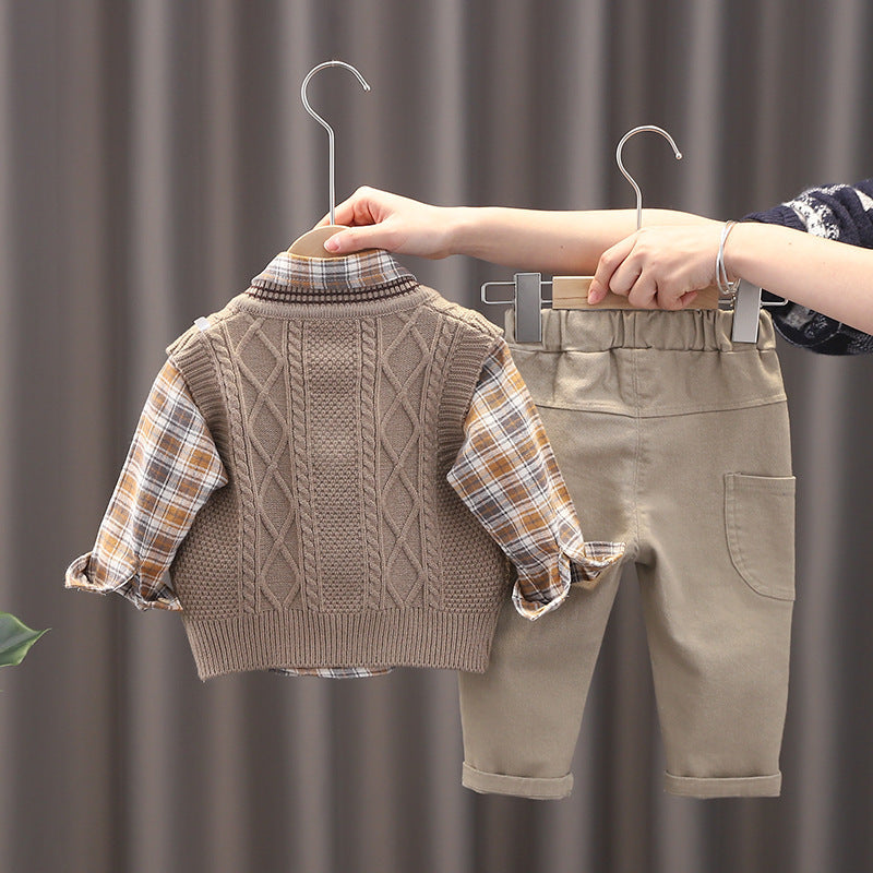 Jungen Pullover Weste Drei-teiliges Set