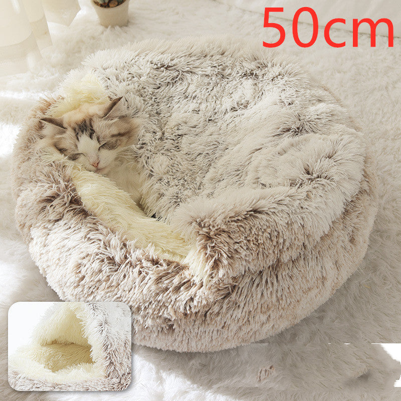 Flauschiges 2 in 1 Hunde- und Katzenbett