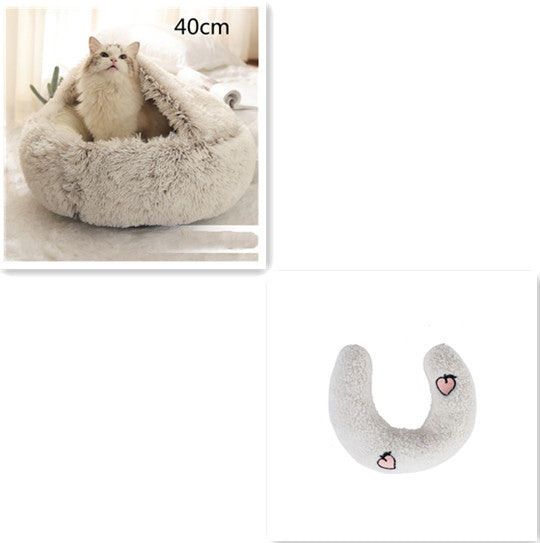 Flauschiges 2 in 1 Hunde- und Katzenbett