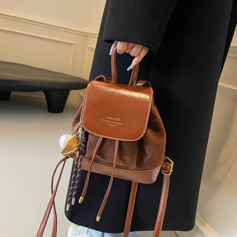 Kleine Wildleder Damen Rucksack