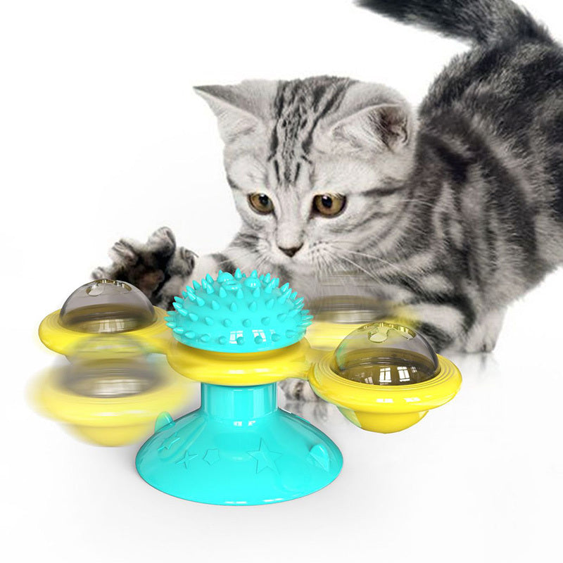 Rotierende Windmühle für Katzen, Multifunktionsspielzeug, Juckreiz, Kratzgerät, Zähne glänzend