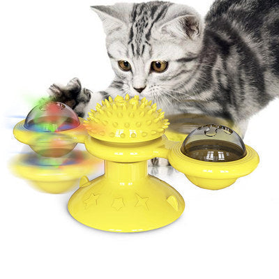 Rotierende Windmühle für Katzen, Multifunktionsspielzeug, Juckreiz, Kratzgerät, Zähne glänzend