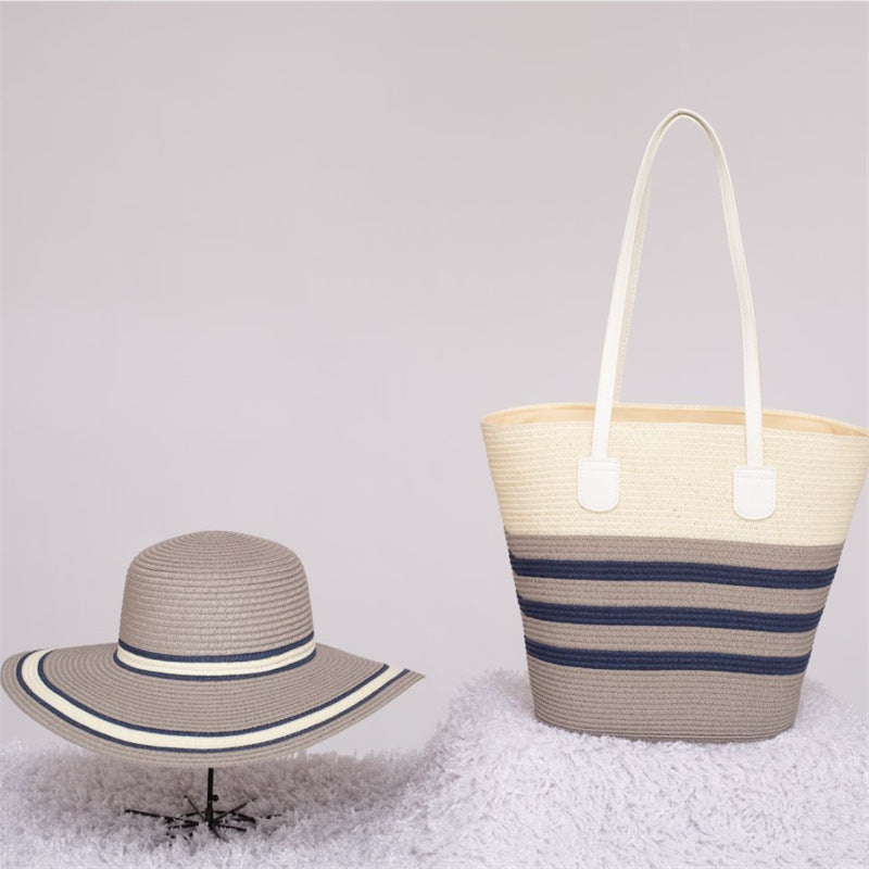 Strand Sonnenhut und Strandtasche Set