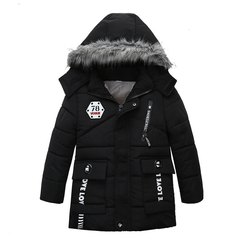 Jungen Kapuze Baumwolle Winter Jacke