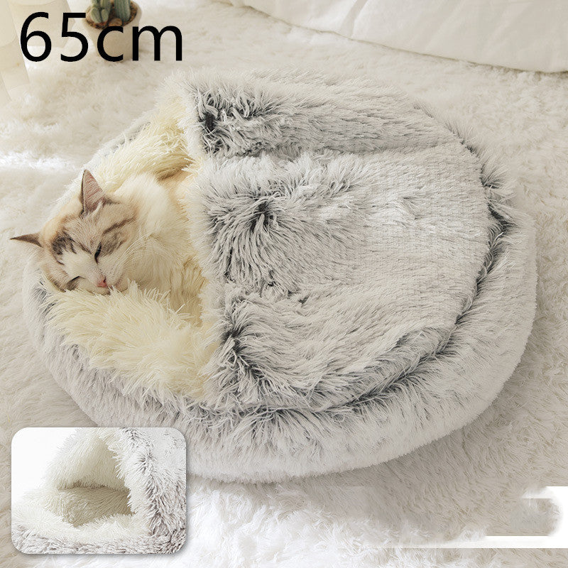 Flauschiges 2 in 1 Hunde- und Katzenbett