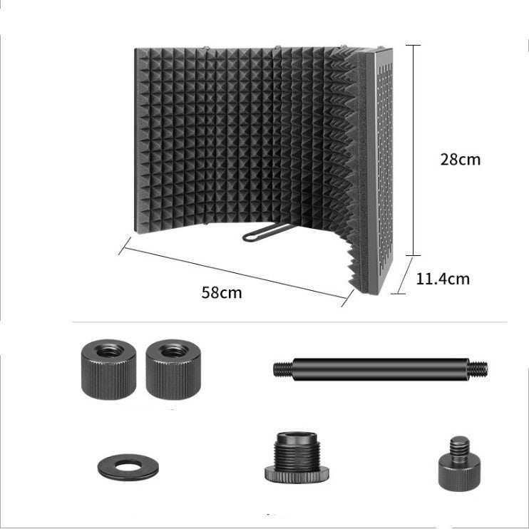 5 Panel faltbare Studio Mikrofon Isolation Shield Aufnahme Schallabsorber Schaumplatte