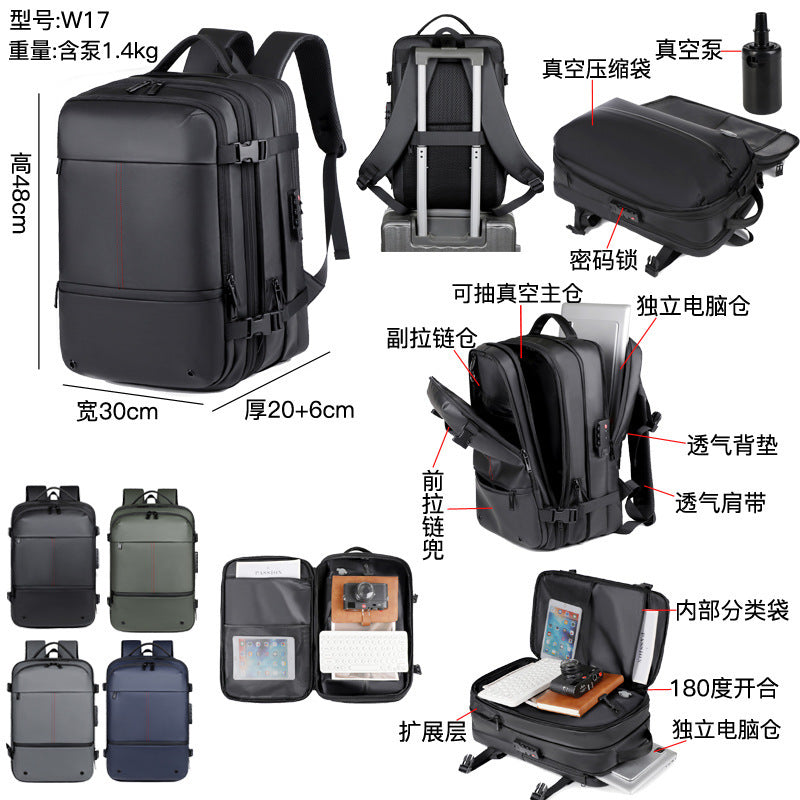 Multifunktionaler, hochwertiger Business-Rucksack mit Vakuumkompression