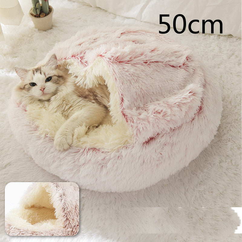 Flauschiges 2 in 1 Hunde- und Katzenbett