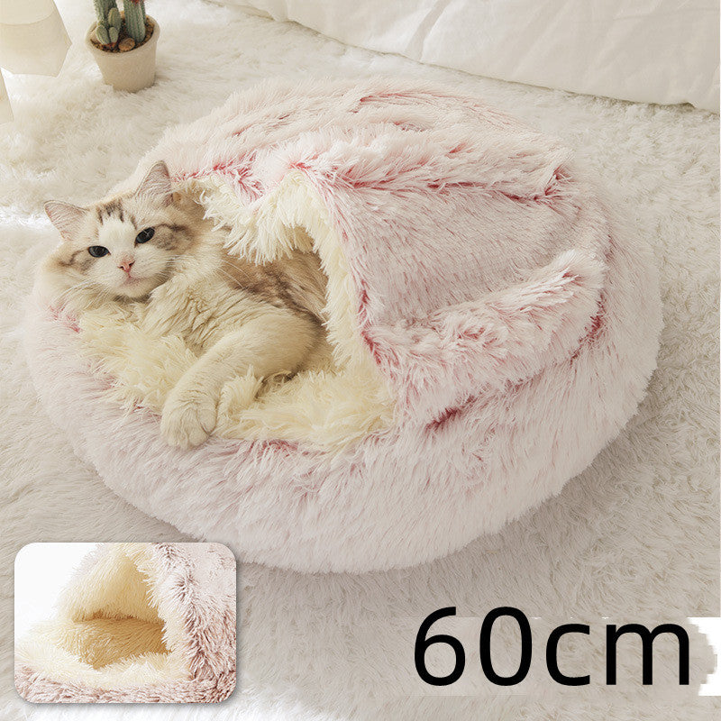 Flauschiges 2 in 1 Hunde- und Katzenbett