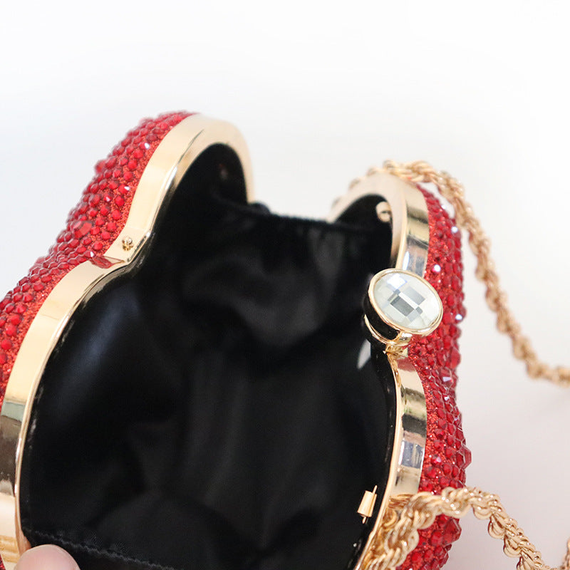 Damen Diamant Herzförmige Schultertasche