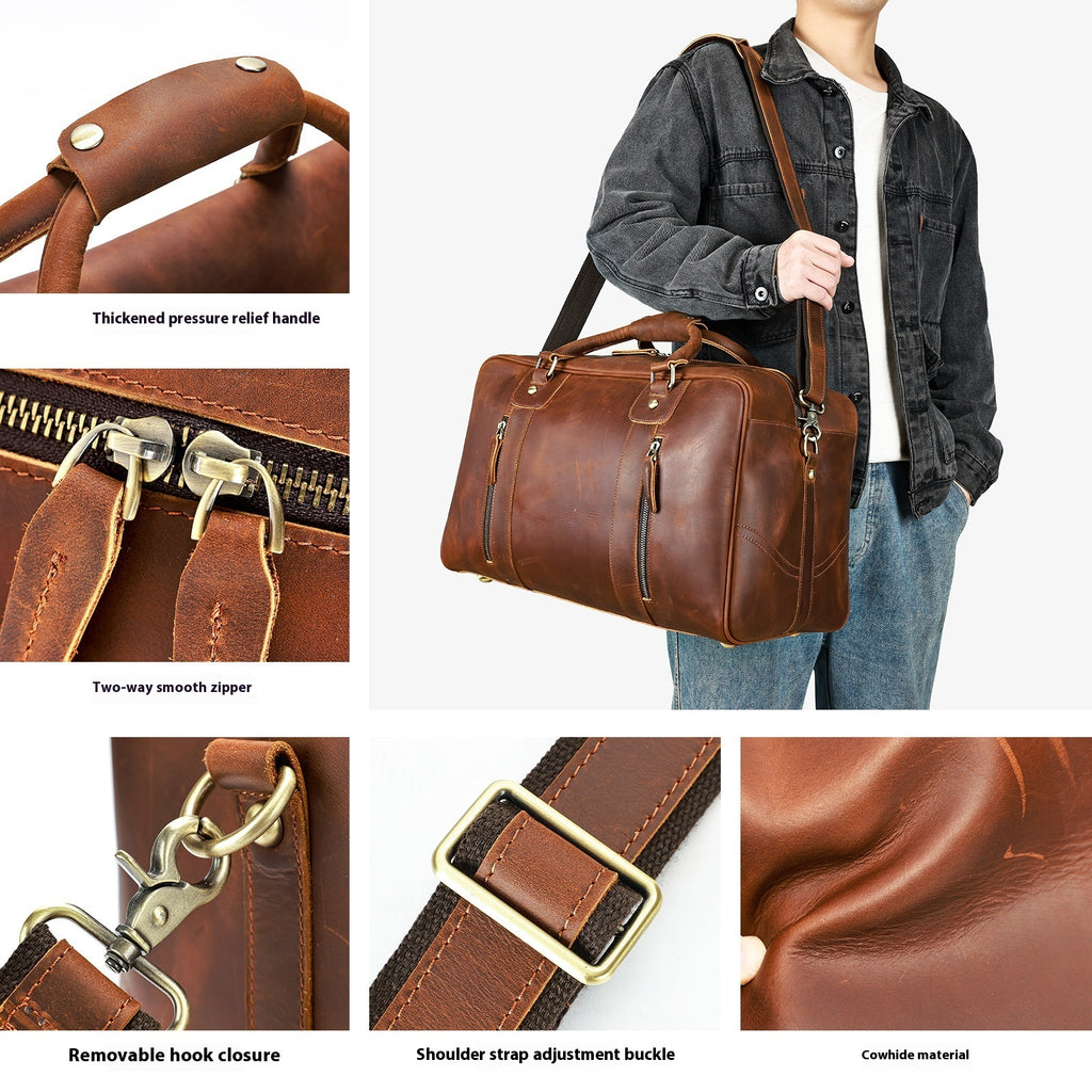 Kurzstrecken Reiseledertasche Herren