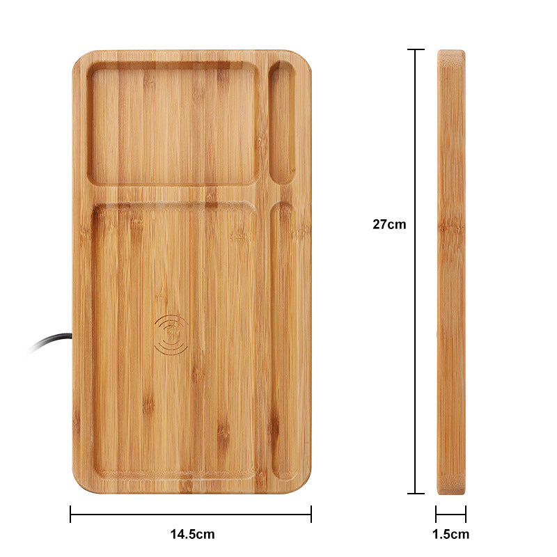 Kabellose Handy Ladestation aus Bambus Holz