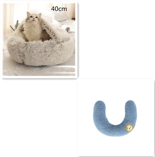 Flauschiges 2 in 1 Hunde- und Katzenbett