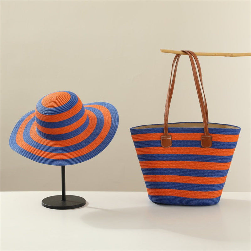 Strand Sonnenhut und Strandtasche Set